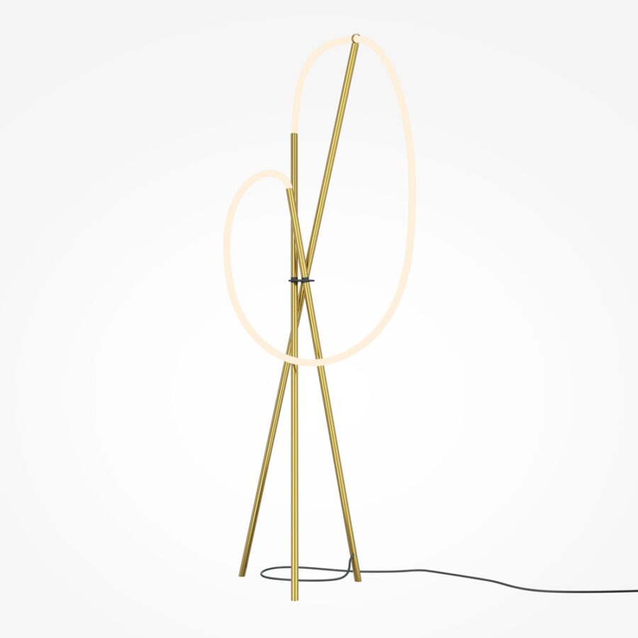 Lampadar de interior Crochet - Art. MOD369FL-L36BS3K, Maytoni, Negru, Alamă