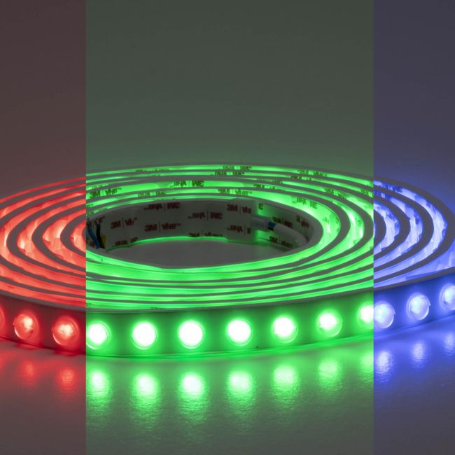 Bandă LED flexibilă XFLEX WALLWASHER 20W/m 5m 42LED RGB IP67 25dgr