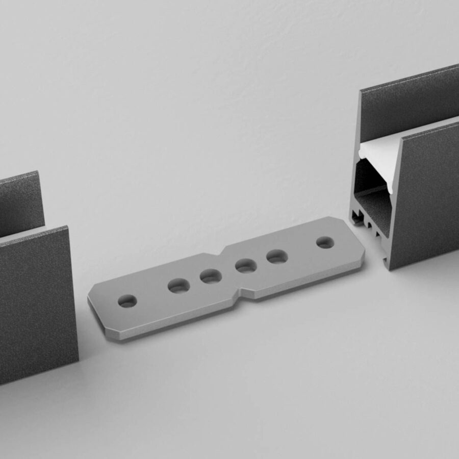 Conector liniar pentru 2 profile PRF01/a unui profil și a unui accesoriu unghiular de conectare