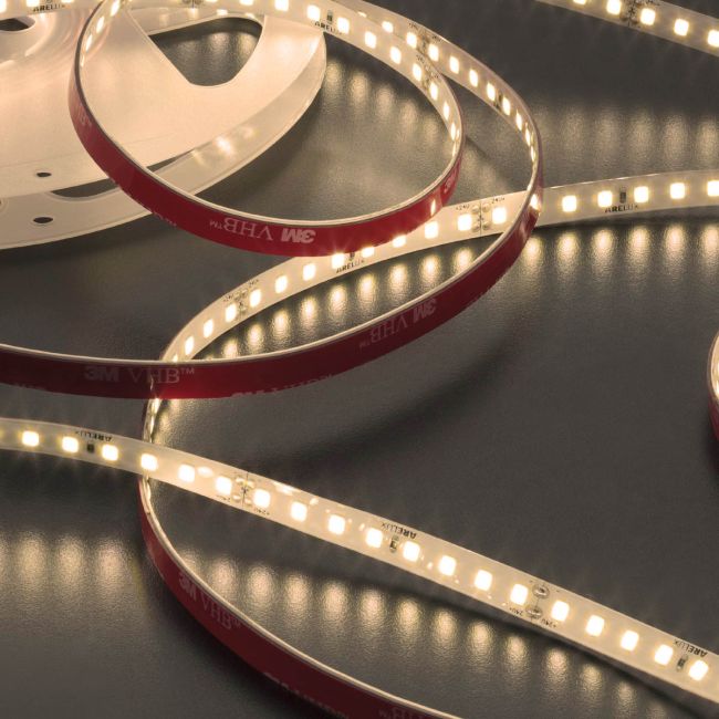 Bandă flexibilă LED XRIBO IP66 5m/rolă 12W/m 128 LED/m 24V DC 3000K CRI.80 >115°