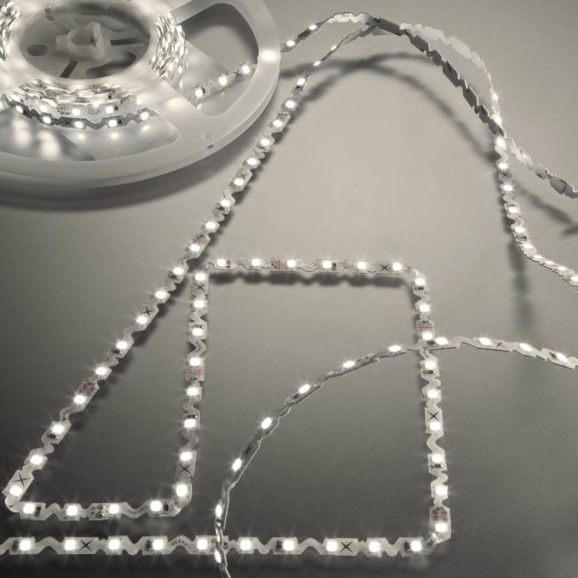 Bandă LED XRIBO ZIGZAG 5m/rolă IP65 72W/5m 72LED/m 24V DC 4000K CRI.80 >115°