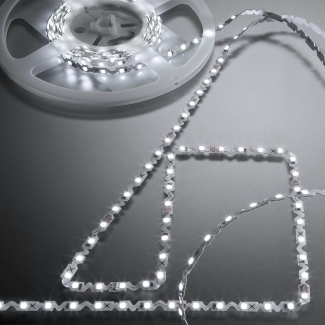 Bandă LED XRIBO ZIGZAG IP65 15m/rolă 5.5W/m 78LED/m 48V DC 3000K CRI.90 >115dgr