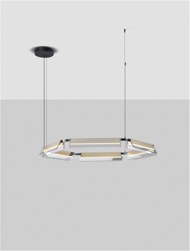 Suspensie interior Apnea dimmabil - Art. 9009131, Nova Luce, Negru, Auriu, Gri