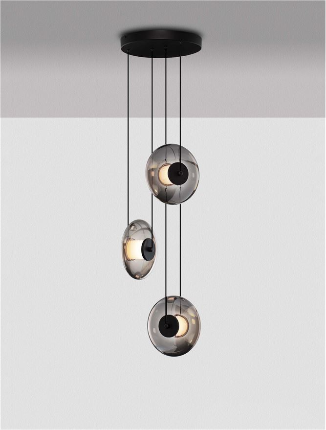 Suspensie de interior Skia dimmabil - Art. 9416946, Nova Luce, Fumuriu/Negru