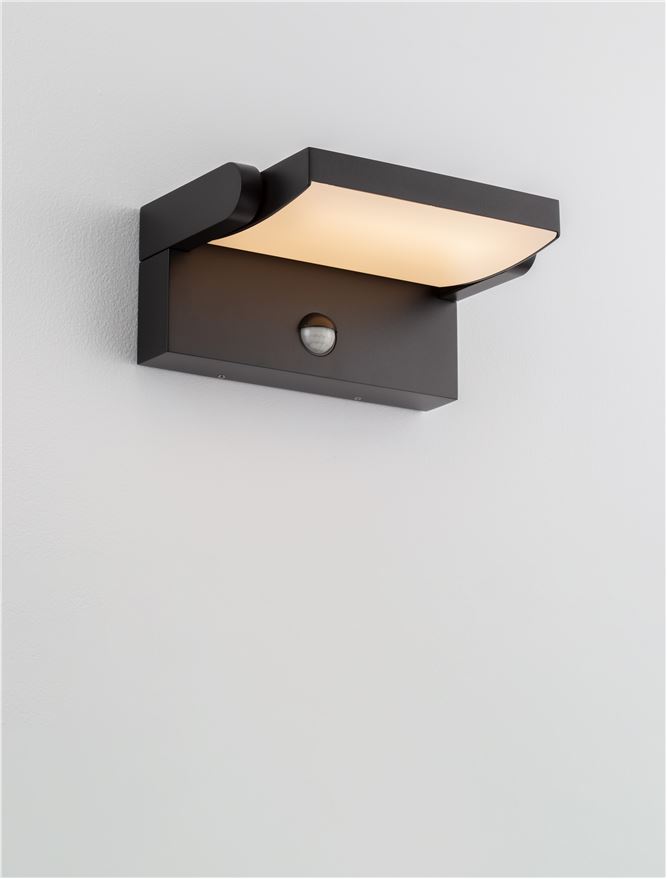 Aplică de exterior Gerber cu senzor - Art. 9923423, Nova Luce, Negru