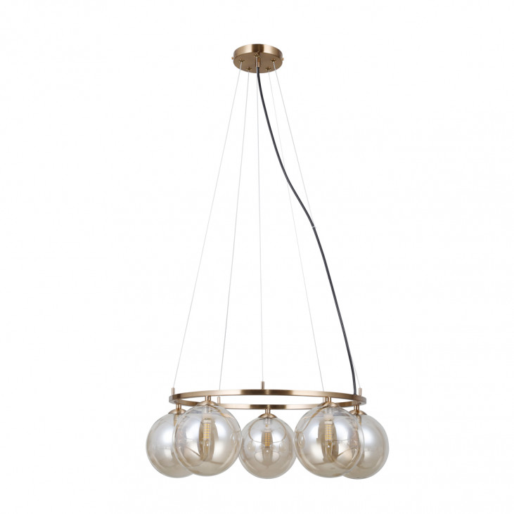 Suspensie de interior Molite - Art. PND-1098-5R-HB, Italux, Auriu/Chihlimbar