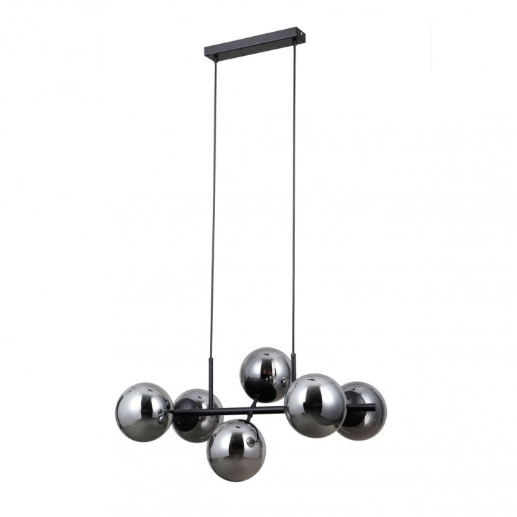 Suspensie de interior Molite - Art. PND-1098-6-BK, Italux, Negru/Fumuriu