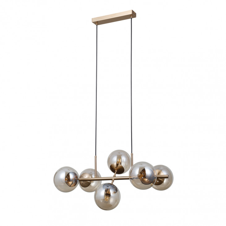 Suspensie de interior Molite - Art. PND-1098-6-HB, Italux, Auriu/Chihlimbar