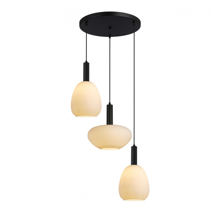 Suspensie de interior Gater - Art. PND-23541-3-BK-OP, Italux, Negru/Opal