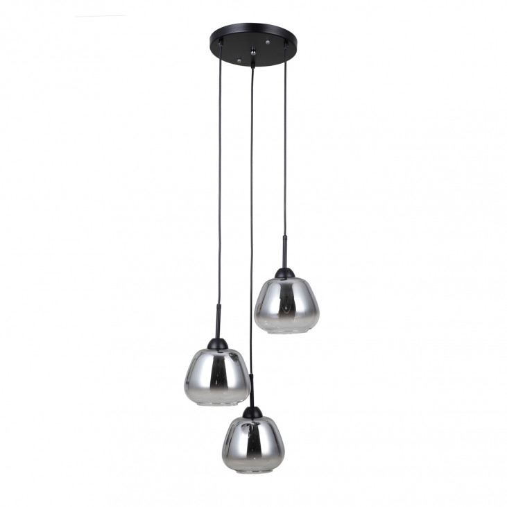 Suspensie de interior Felis - Art. PND-40824-3-BK, Italux, Negru/Fumuriu
