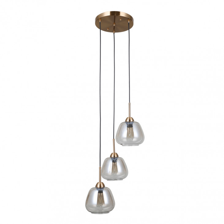 Suspensie de interior Felis - Art. PND-40824-3-GD, Italux, Auriu/Chihlimbar