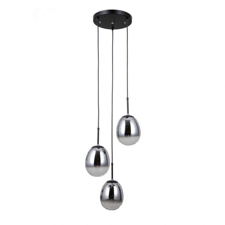 Suspensie de interior Meolo - Art. PND-40825-3-BK, Italux, Negru/Fumuriu