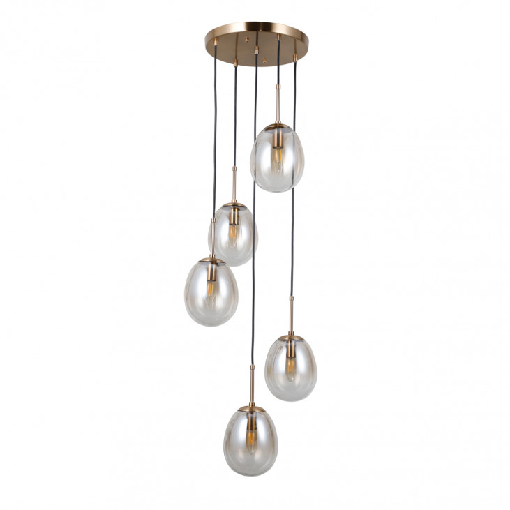 Suspensie de interior Meolo - Art. PND-40825-5-GD, Italux, Auriu/Chihlimbar