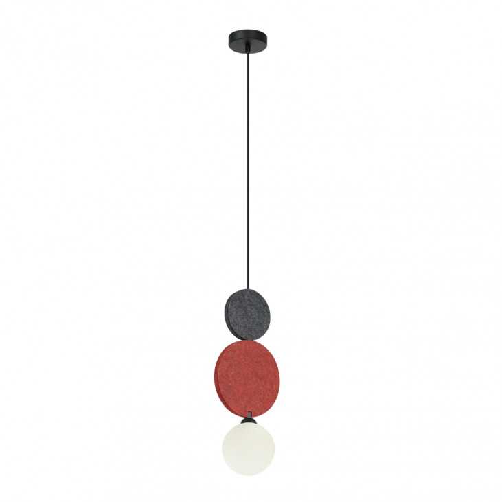 Pendul de interior Andrea - Art. PND-59779A-1M-MLTI, Italux, Roșu/Gri/Negru