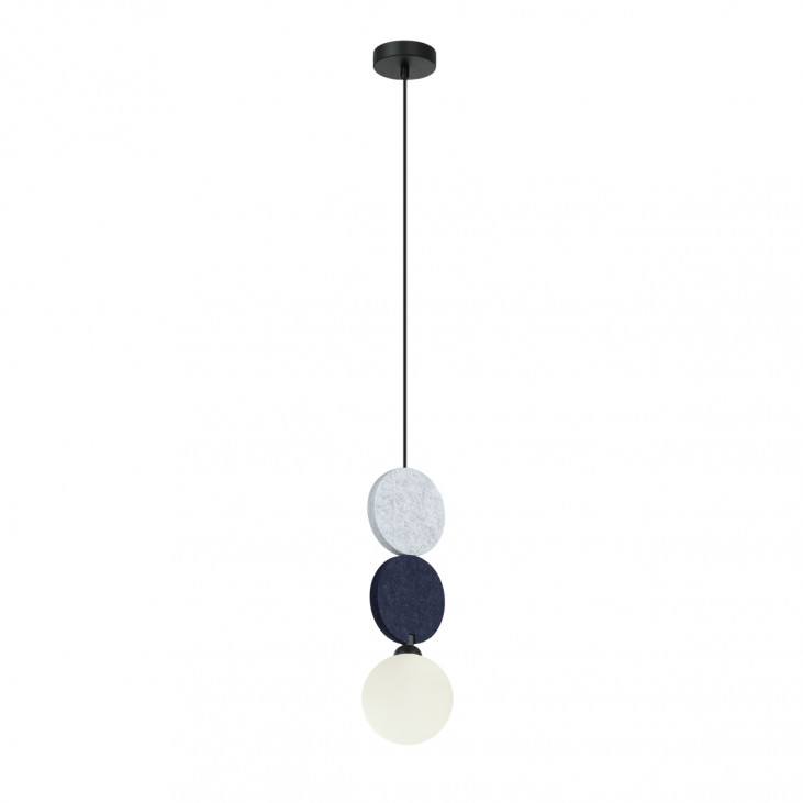 Pendul de interior Andrea - Art. PND-59779B-1S-MLTI, Italux, Negru/Gri/Albastru