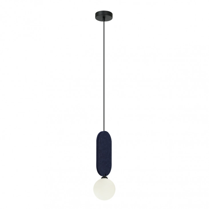 Pendul de interior Lorenzo - Art. PND-59815-1-BLU, Italux, Albastru/Negru