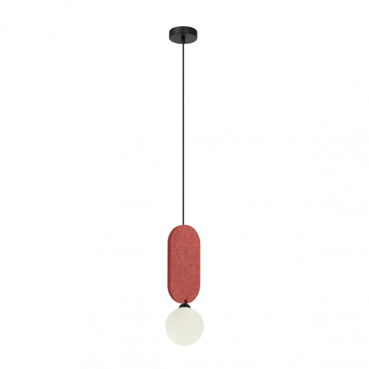 Pendul de interior Lorenzo - Art. PND-59815-1-RED, Italux, Roșu/Negru