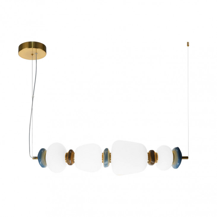 Suspensie de interior Evans - Art. PND-94981-4A-GD, Italux, Auriu/Alb/Albastru