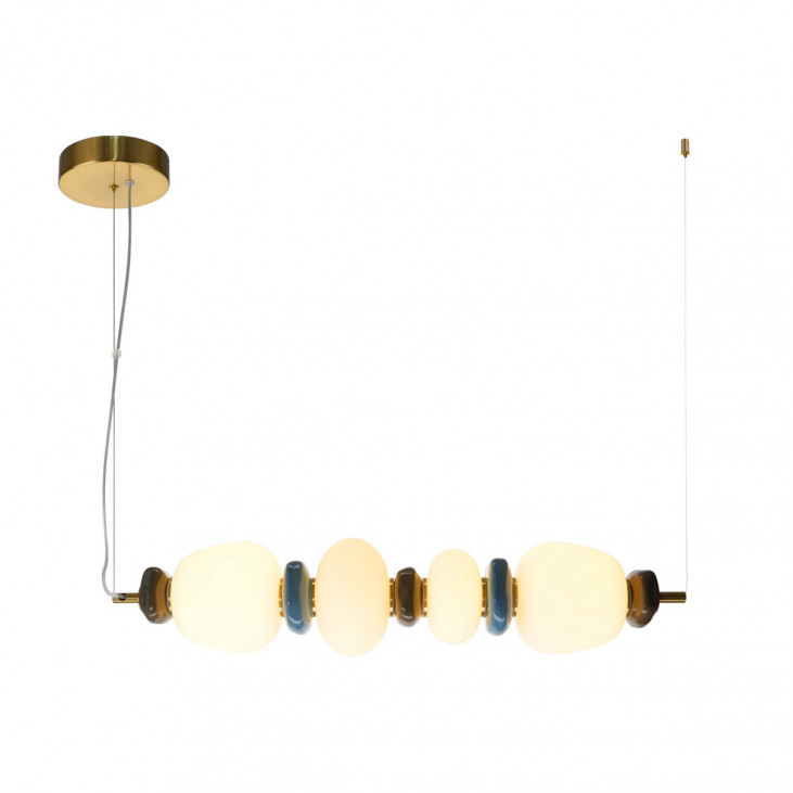 Suspensie de interior Evans - Art. PND-94981-4C-GD, Italux, Auriu/Alb/Albastru