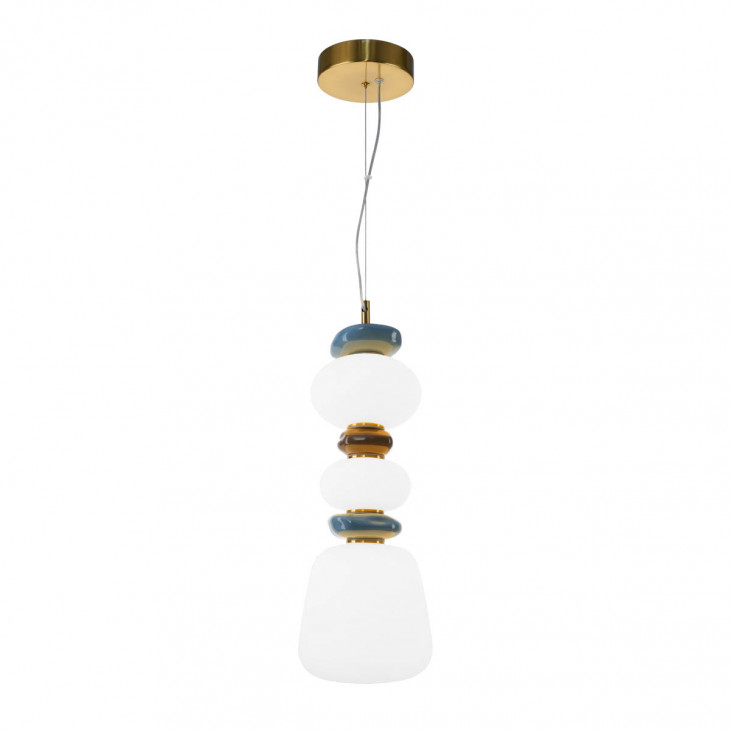 Pendul de interior Evans - Art. PND-94981V-3B-GD, Italux, Auriu/Alb/Albastru