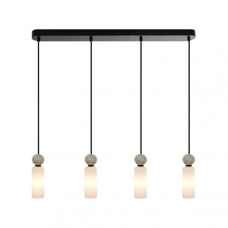 Suspensie de interior Santos - Art. PND-95331-4-BK, Italux, Gri/Alb/Negru