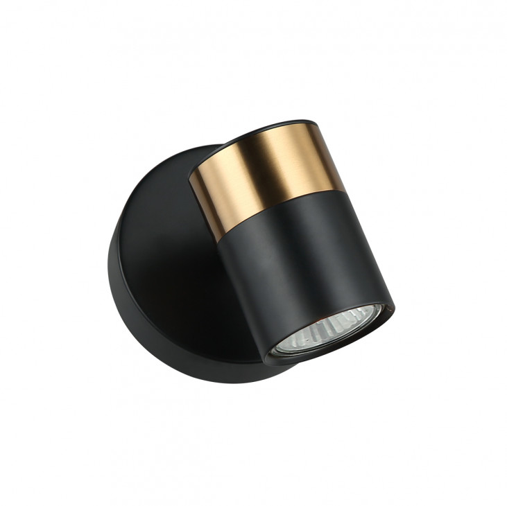 Aplică de interior Elice - Art. WL-58892-1-BK-BRO, Italux, Negru/Auriu