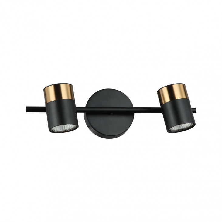 Aplică de interior Elice - Art. WL-58892-2-BK-BRO, Italux, Negru/Auriu