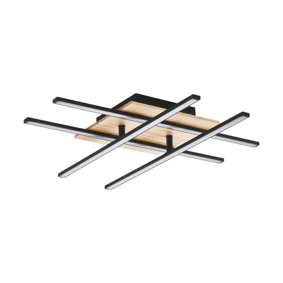 Plafonieră Marinello - Art. 99793, Eglo, Negru/Maro