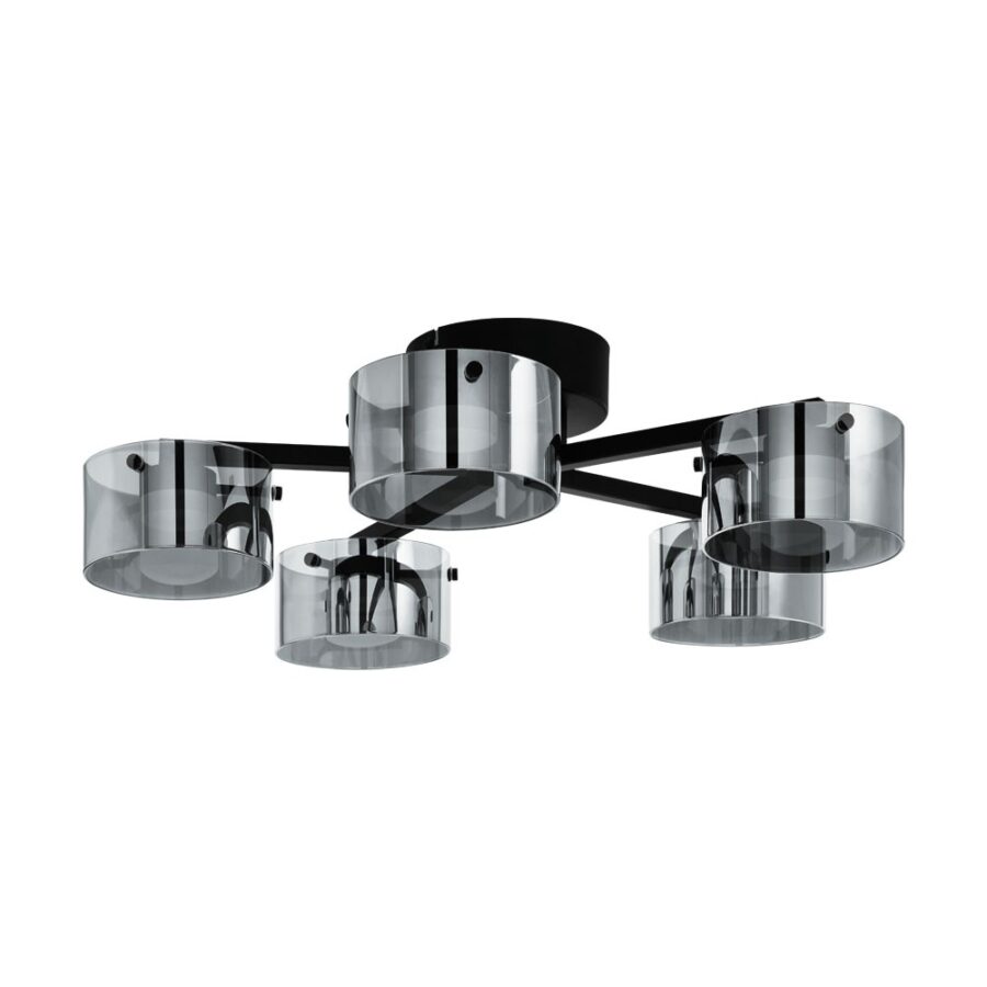 Plafonieră Copillos - Art. 39874, Eglo, Negru/fumuriu