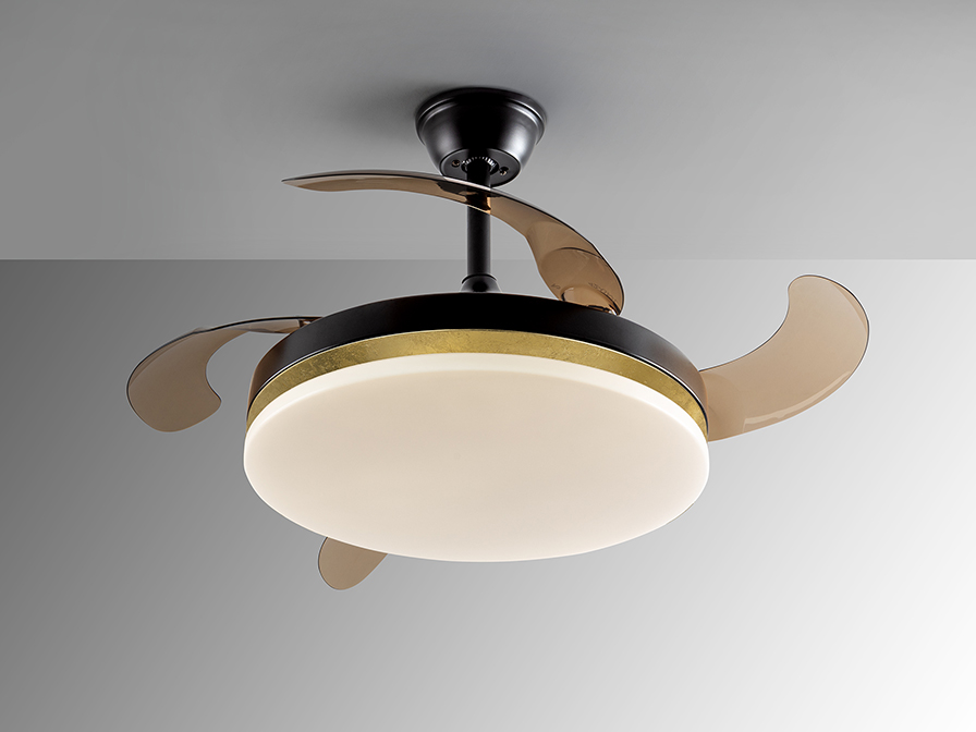 Ventilator VENTO, Ø50 100, dimabil - Art. 168360, Schuller, Negru, Auriu