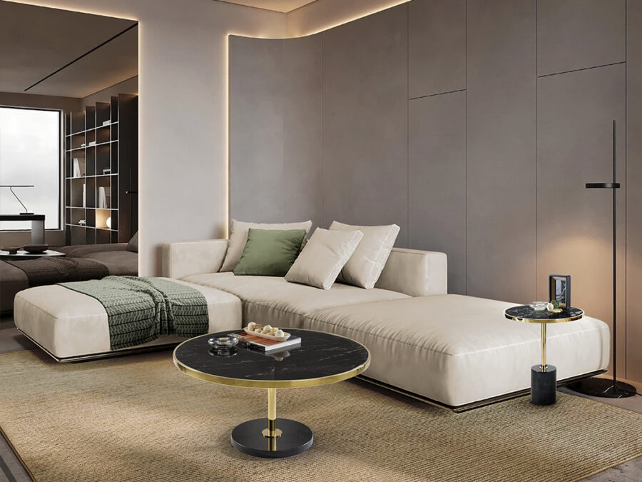 Măsuță DEKALA, Ø46 - Art. 258203, Schuller, Negru, Auriu