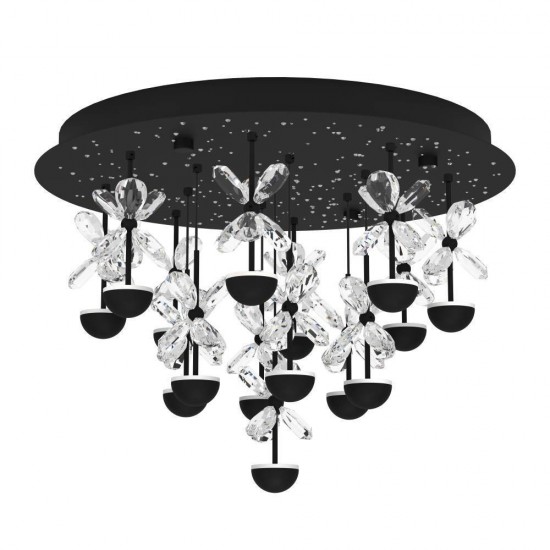 Lustra Eglo Pianopoli, metal, sticla, negru, LED, 27W, 3600 lumeni, alb cald 3000K, 390275