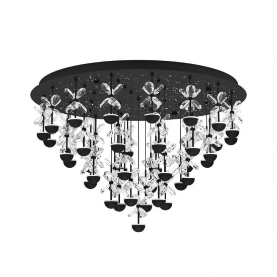 Lustra Eglo Pianopoli, metal, sticla, negru, LED, 77W, 10320 lumeni, alb cald 3000K, 390276