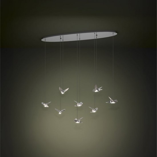 Lustra Eglo Paratebueno, metal, crom, LED, 34W, 4000 lumeni, alb cald 3000K, L. 116 cm, 390401