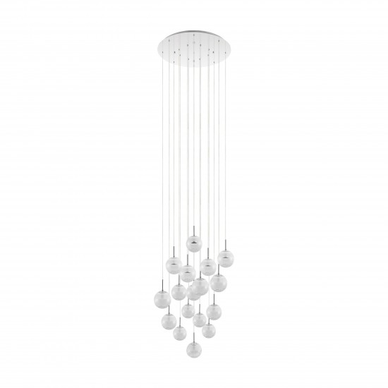 Lustra Eglo Montefio, crom, sticla, LED, 85W, 8160 lumeni, alb cald 3000K, 39547
