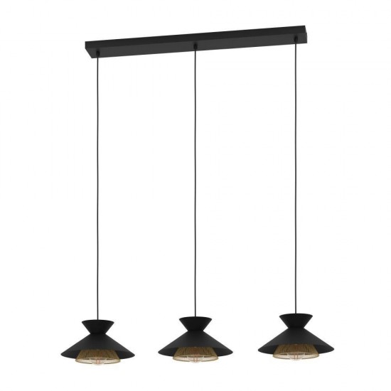 Lustra Eglo Grizedale, metal, negru, H. 110 cm, 43886