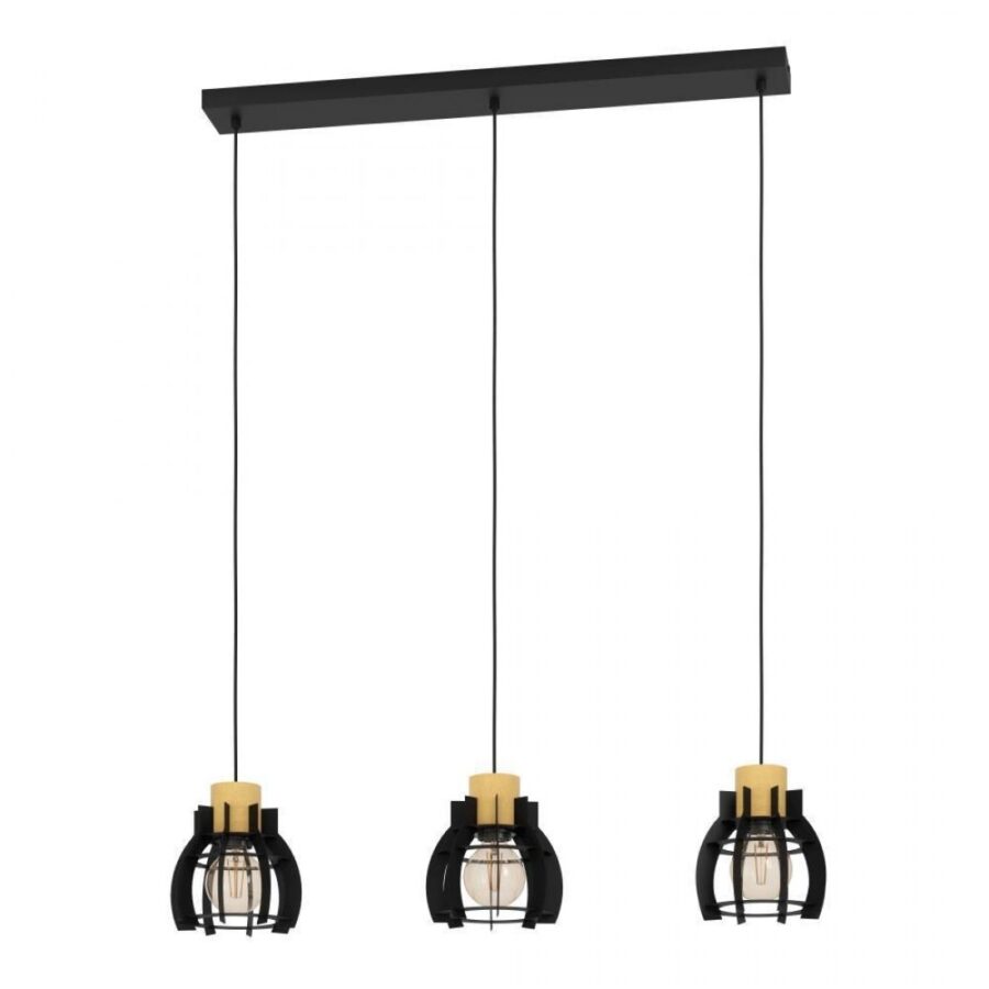 Lustra Eglo Stillington, negru, 3XE27, H. 110 cm, 43925
