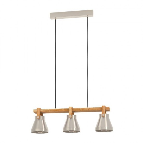 Lustra Eglo Cawton, metal, lemn, 3XE27, L. 110 cm, 43952