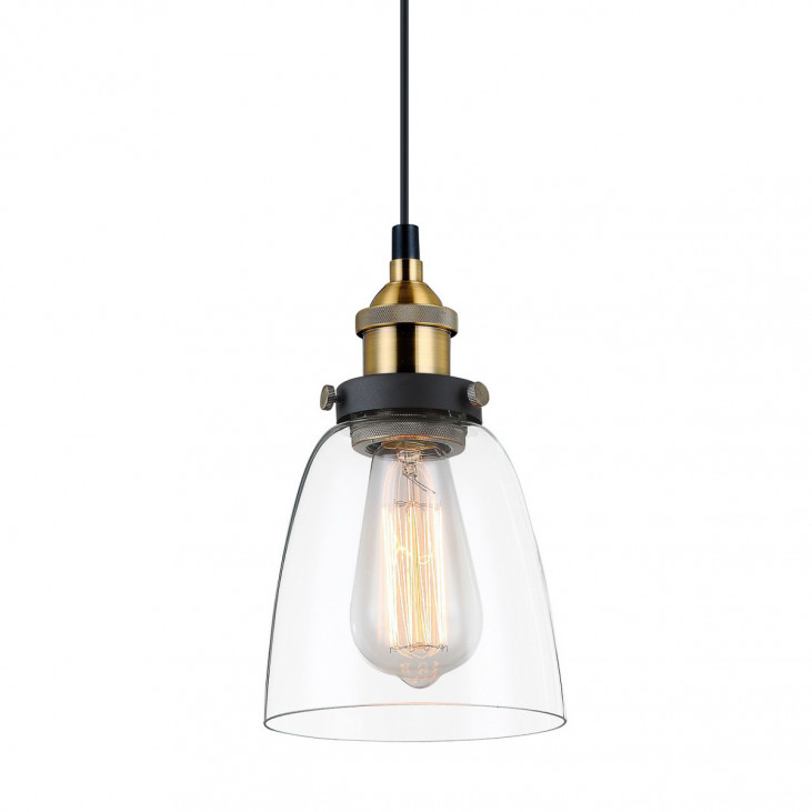 Pendul de interior Francis - Art. MDM-2563/1 GD+CL, Italux, Negru/Auriu