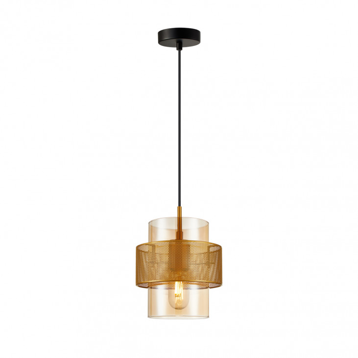 Pendul de interior Vinoti - Art. PND-22132-1S-GD-AMB, Italux, Auriu/Chihlimbar