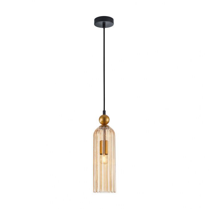 Pendul de interior Levie - Art. PND-28636-1L-GD-AMB, Italux, Auriu/Chihlimbar