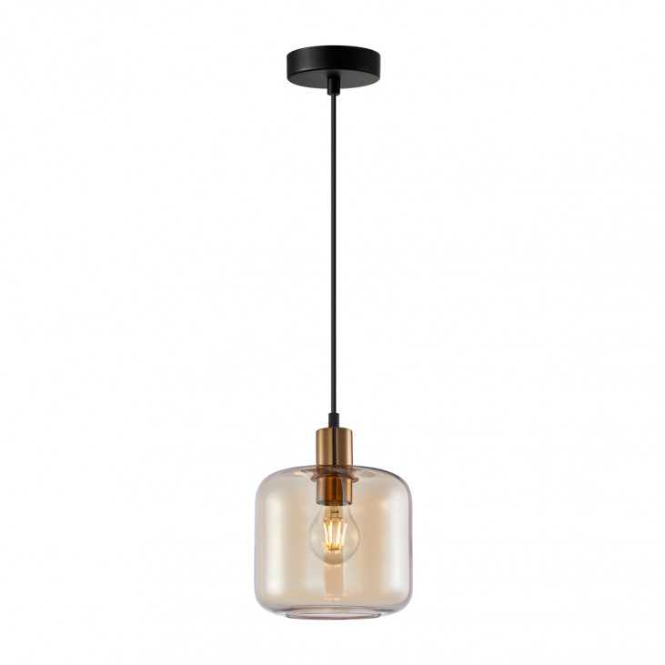 Pendul de interior Zona - Art. PND-29257A-1-BRO-AMB, Italux, Auriu/Chihlimbar