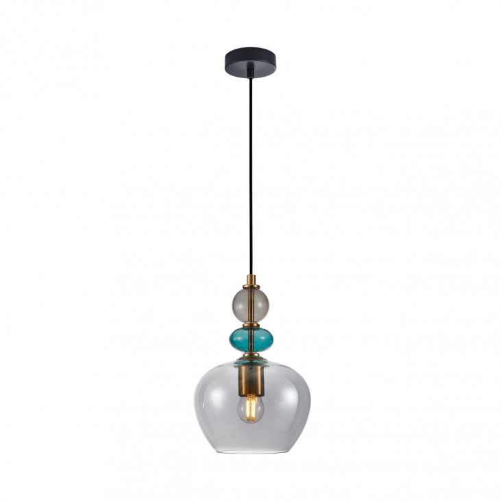 Pendul de interior Busco - Art. PND-30263-1A-BRO-SG, Italux, Albastru/Gri/Auriu/Negru