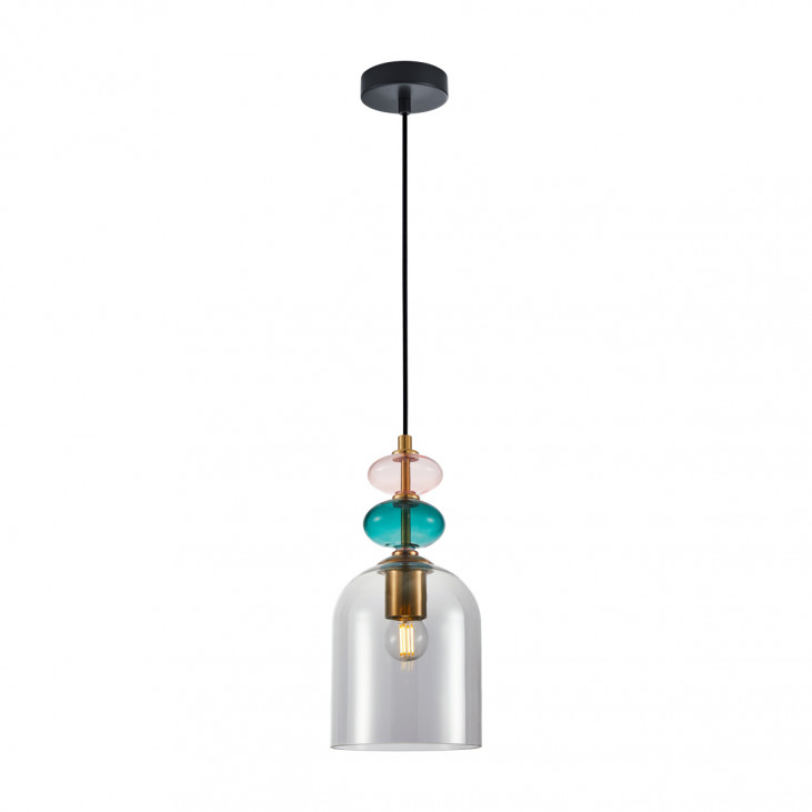 Pendul de interior Busco - Art. PND-30263-1B-BRO-SG, Italux, Gri/Albastru/Roz/Auriu/Negru