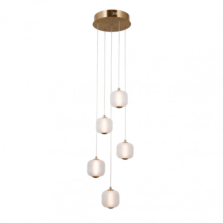 Suspensie de interior Ganti - Art. PND-34362-5-HBR-OPAL, Italux, Auriu/Opal