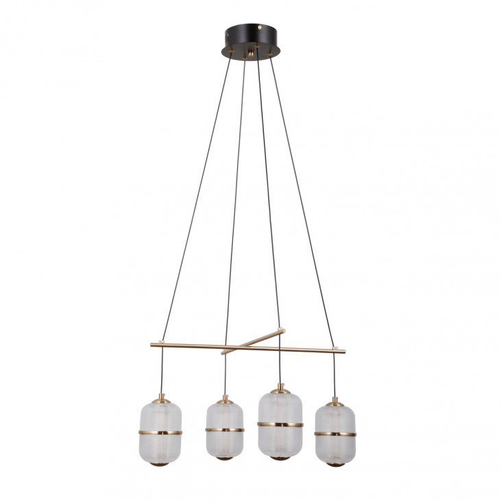 Suspensie de interior Alani - Art. PND-34375-4-BK, Italux, Alb/Negru/Auriu
