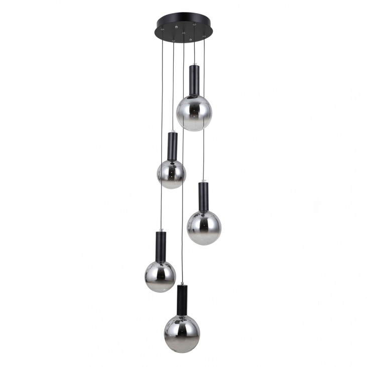 Suspensie de interior Strela - Art. PND-34378-5S-BK, Italux, Negru/Gri