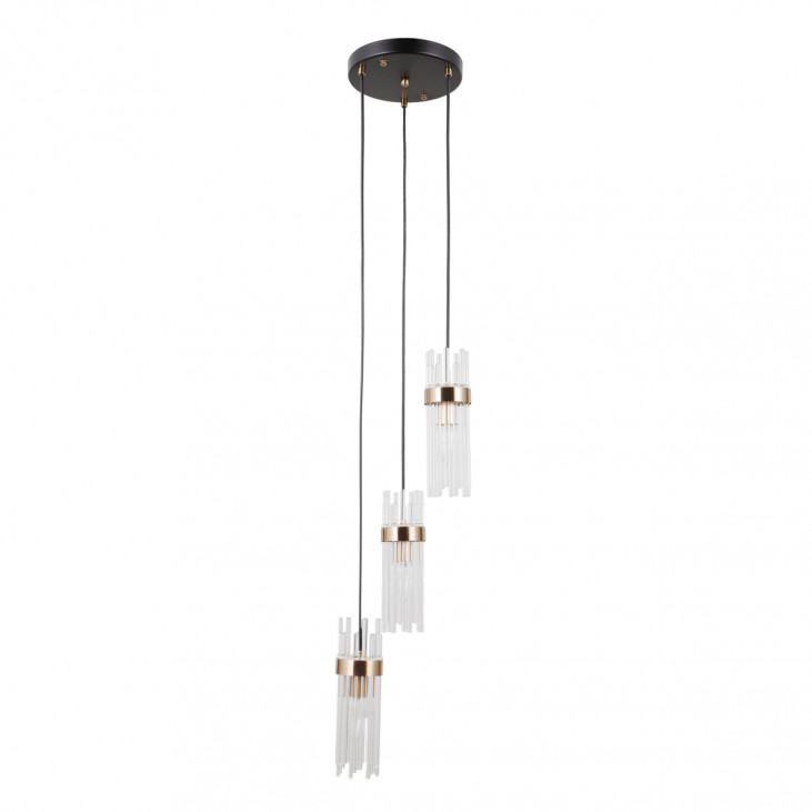 Suspensie de interior Taraso - Art. PND-40760-3-BK-HBR, Italux, Negru/Auriu