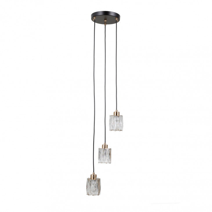 Suspensie de interior Torno - Art. PND-40813-3R-BK-HBR, Italux, Negru/Auriu