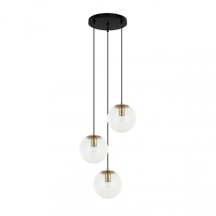 Suspensie de interior Sarpo - Art. PND-58867-3S-BK-BRO, Italux, Alamă
